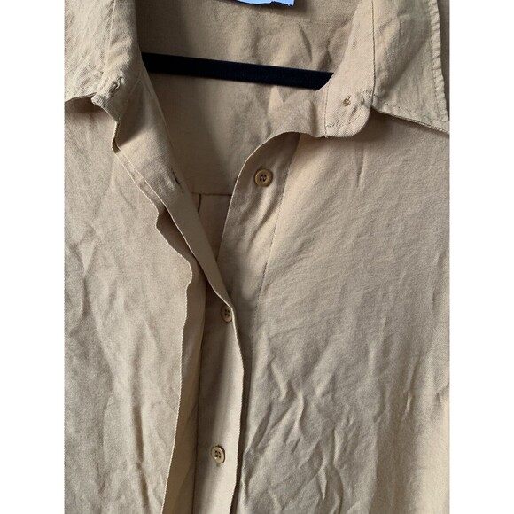 ASOS plus size  Shirt 14 Brown Curve Button Up oversized casual workwear classic - Picture 4 of 5